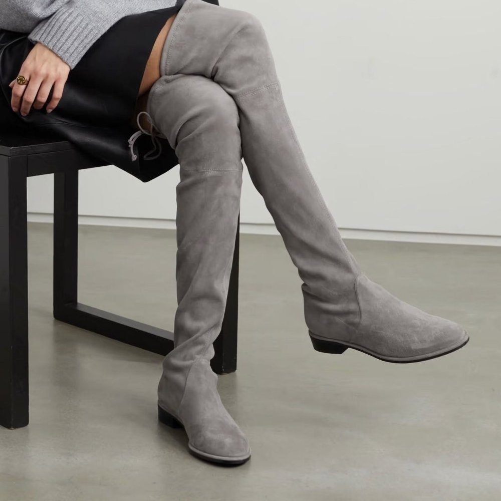 New Stuart Weitzman Lowland Suede Over-the-Knee Boots